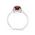 Early 21st Century 10K White Gold Red Garnet and 1/10 Cttw Diamond Halo Ring For Sale - Image 5 of 7