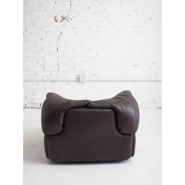 Brown Leather "Confidential" Chair by Alberto Rosselli for Saporiti For Sale - Image 8 of 13