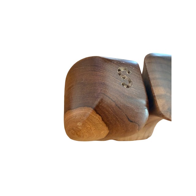1960s Mid 20th Century Danish Modern Style Sculptural Interlocking Wood Salt and Pepper Shakers For Sale - Image 5 of 11
