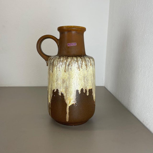 Large Fat Lava Pottery Multi Color Floor Vase from Scheurich, 1970s For Sale - Image 3 of 18