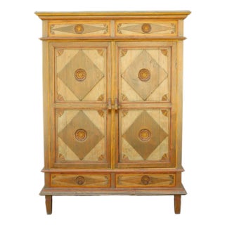 Late 20th Century Painted Indonesian Teak Armoire For Sale