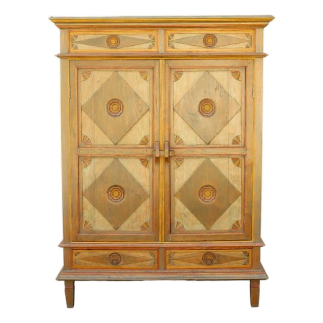 Late 20th Century Painted Indonesian Teak Armoire For Sale