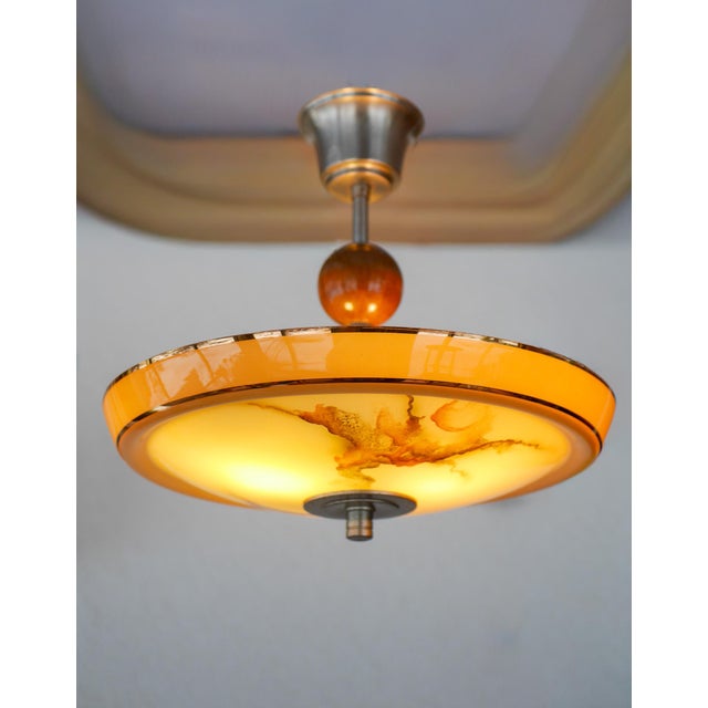 Scandinavian Art Deco Glass Pendant Light, 1930s For Sale - Image 15 of 15