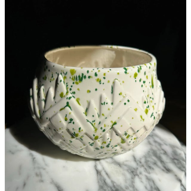 Geometric Ceramic Planter Vase For Sale - Image 10 of 12