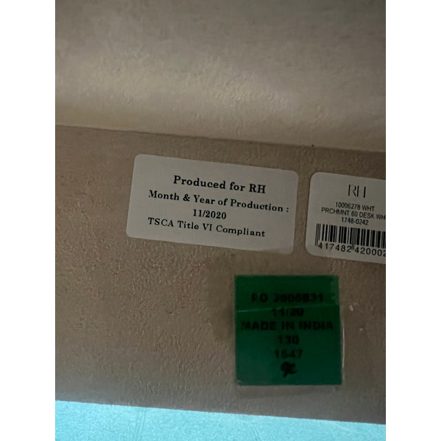 Restoration Hardware Parchment Leather Desk For Sale In Las Vegas - Image 6 of 6