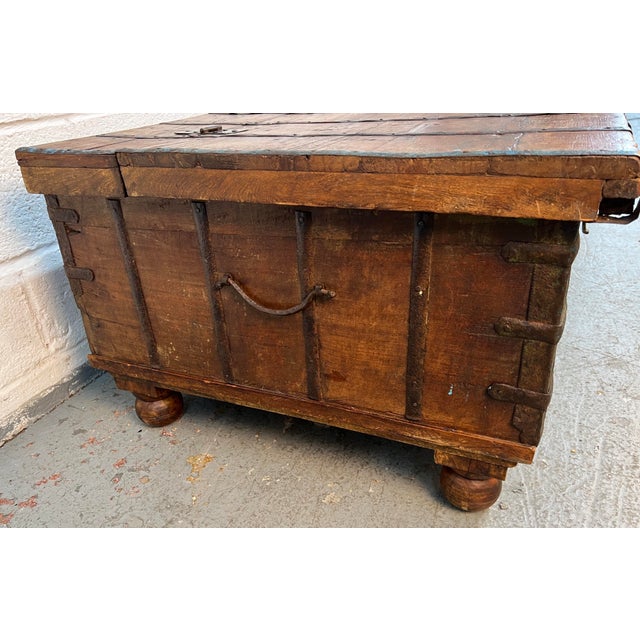 Antique Indian Pitara Chest With Turquoise Patina For Sale - Image 15 of 18