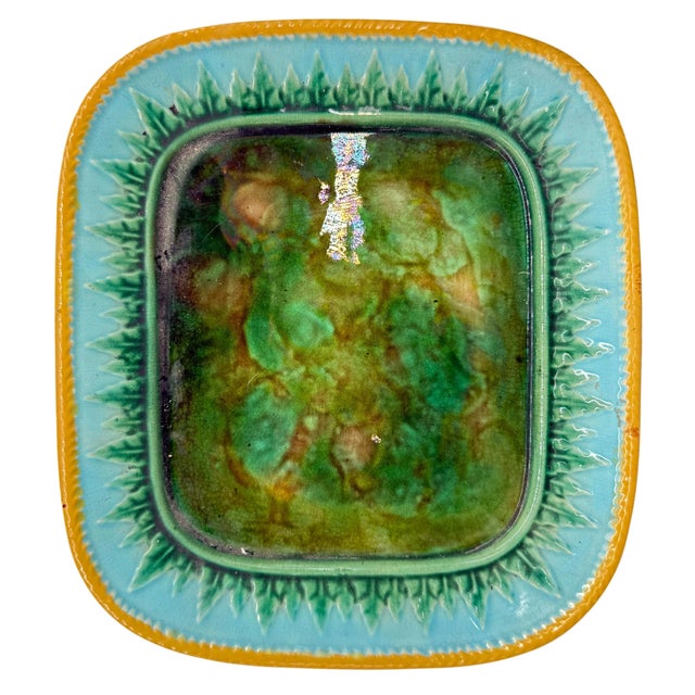 George Jones Majolica Sardine Box on Turquoise Ground, English, Ca. 1870 For Sale - Image 13 of 18