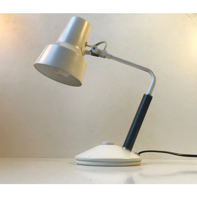 Gray Mid-Century White Desk or Wall Lamp by Jac Jacobsen for Luxo, 1960s For Sale - Image 8 of 13