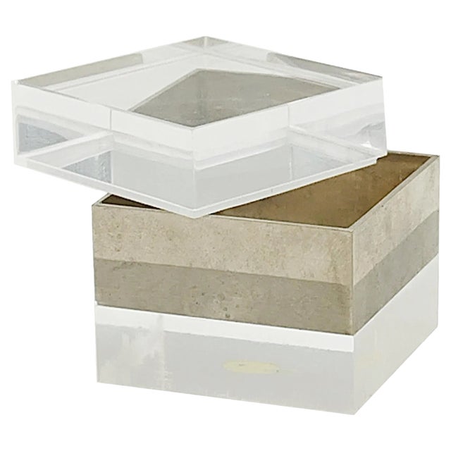 Acrylic Glass and Chrome Box, Italy, 1970s For Sale