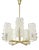 Vintage Chandelier in Frosted Glass and Brass by J.T. Kalmar, 1970s For Sale