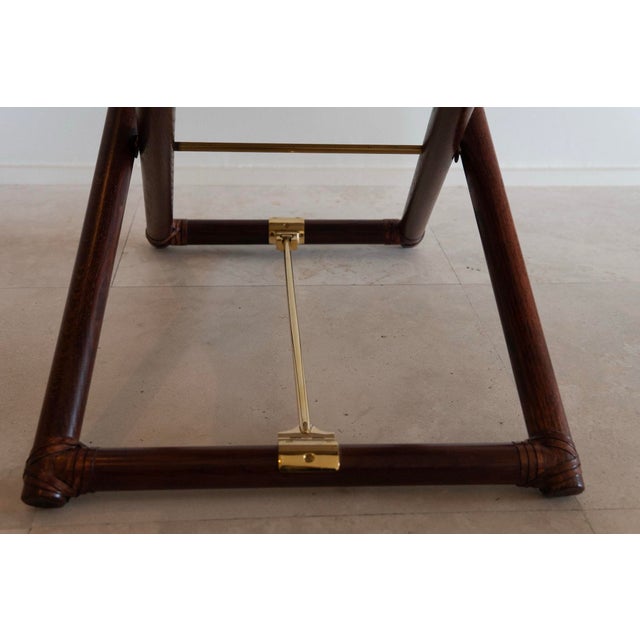 1970's McGuire Director's X-Chair For Sale - Image 9 of 11