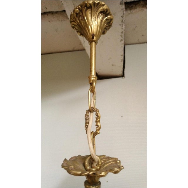 Gold Vintage Louis XV French Bronze Three Branch Chandelier, 1970s For Sale - Image 8 of 13