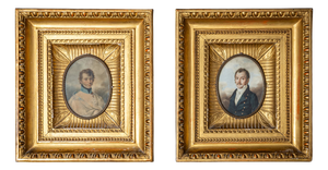 Portraits of Gentlemen, 19th Century, Painting, Set of 2