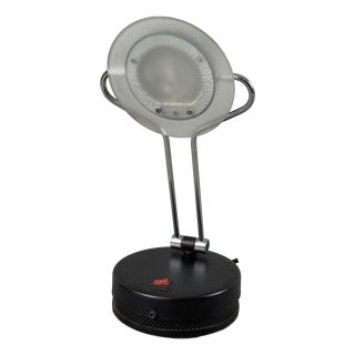 Space Age Adjustable Metal Glass Table Lamp, 1970s For Sale