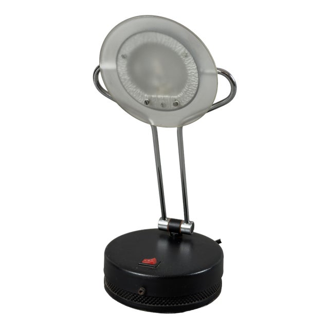 Space Age Adjustable Metal Glass Table Lamp, 1970s For Sale