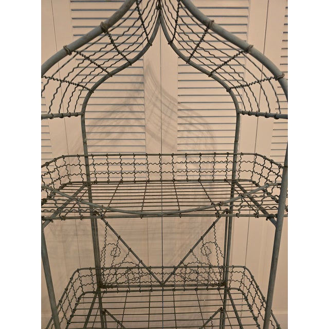Vintage Mid Century Era 1940s Baby Blue French Etagere For Sale - Image 11 of 11