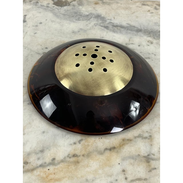 Metal Low Brass and Acrylic Glass Flower Vase from Team Guzzini, 1970s For Sale - Image 7 of 9