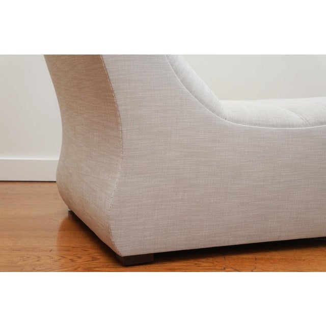Modern Camille Slipper Chair, Shearling and Faux Leather For Sale - Image 3 of 3