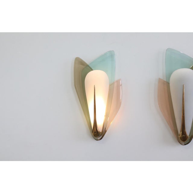 Vintage Wall Lights by Max Ingrand for Fontana Arte, Italy, 1955, Set of 2, in Very Good conditions. Designed 1950 to 1959...
