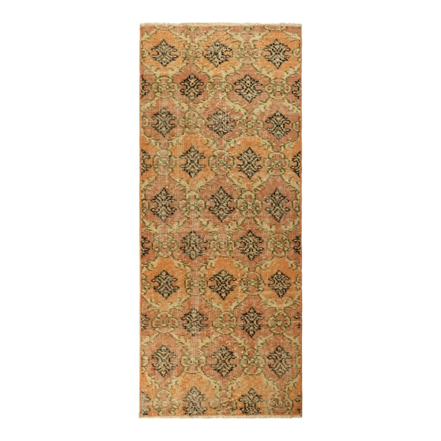 Vintage Zeki Müren Rug in Beige With Colorful Geometric Pattern From Rug & Kilim For Sale