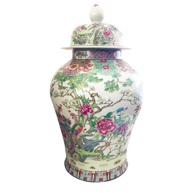 Famille Rose Porcelain Ginger Jar Chairish