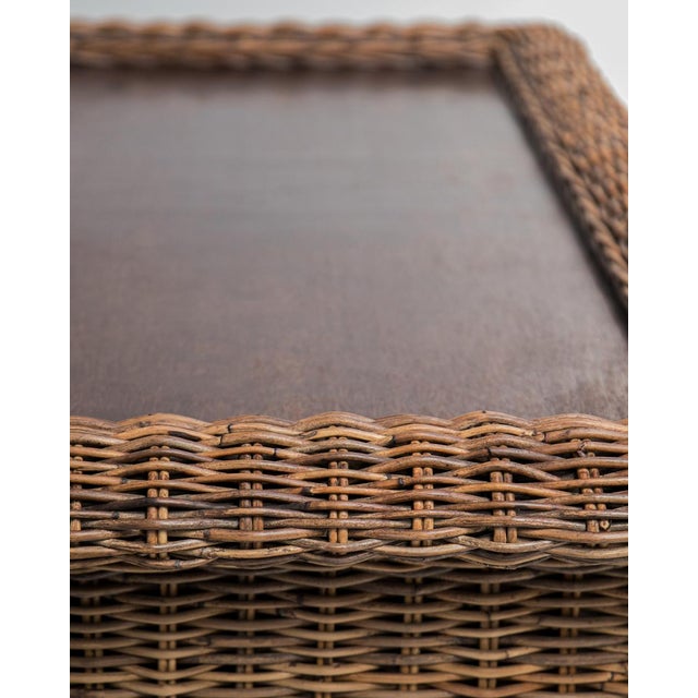 Wood Comptoir Des Voyageurs Vintage Wicker Bar For Sale - Image 7 of 16