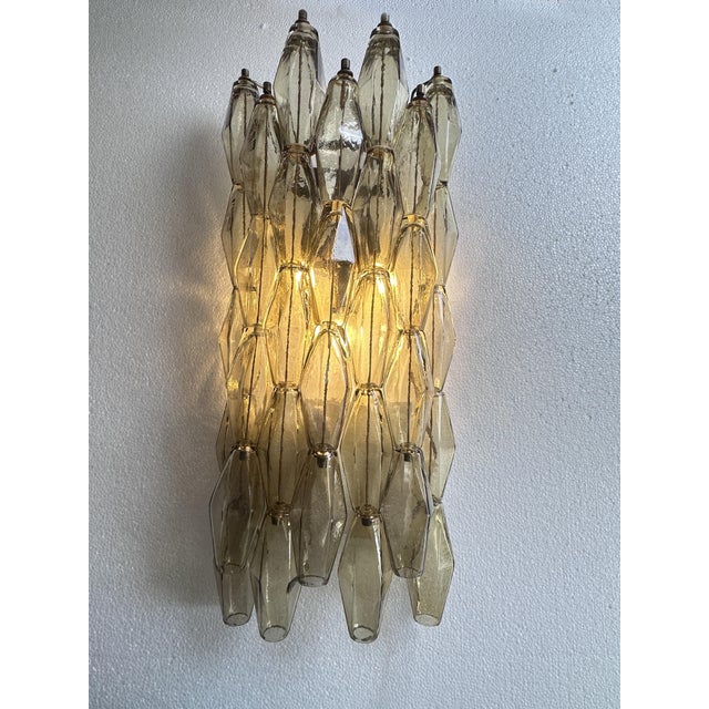 2020s Contemporary Brunish- Brunito "Poliedri" Murano Glasss Walls Conces in Venini Style by Simoeng - Set of Two For Sale - Image 5 of 7
