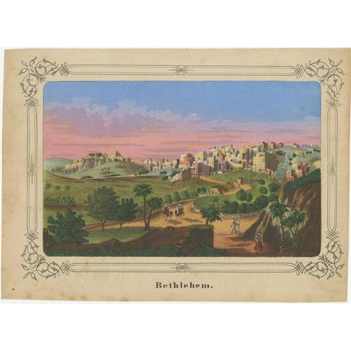 Antique View of Bethlehem, 1850s For Sale - Image 10 of 10