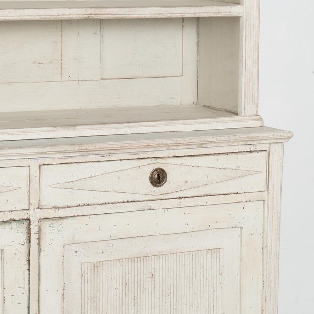 White Painted Swedish Display Cabinet Bookcase, Circa 1840-60 For Sale - Image 6 of 8
