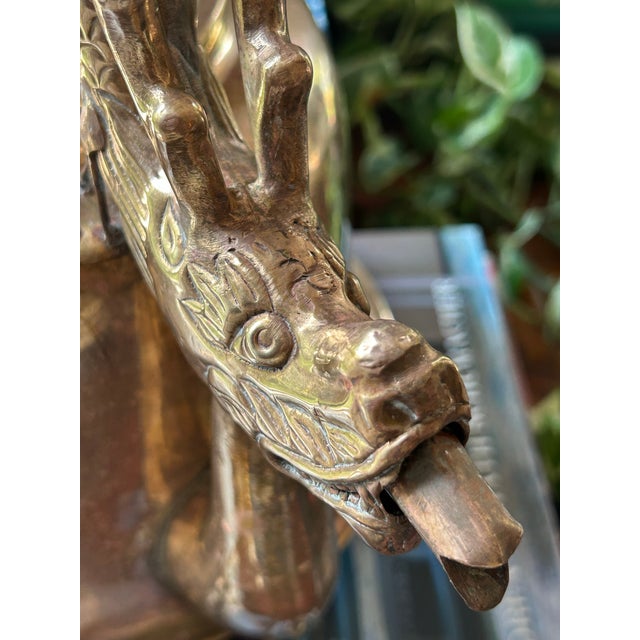 Early 20th Century Early 20th Century Chinoiserie Hollywood Regency Dragon Handle Tea Kettle For Sale - Image 5 of 10