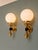 Hollywood Regency Brass Wall Sconces with White Opaline Glass Globes, 1970s, Set of 2 For Sale - Image 10 of 13