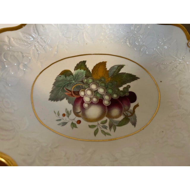 English Antique Early 19th Century English George III Coalport Porcelain Centerpiece Compote Fruit Bowl For Sale - Image 3 of 13
