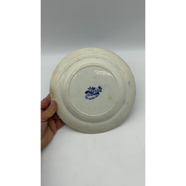 A Blue Dark Transfer Decorated Staffordshire Plate "Part of Goodridge Castle, Kent", by Enoch Woods, Circa 1830's For Sale - Image 9 of 14