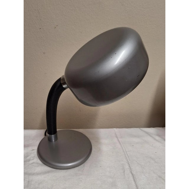 Vintage German Adjustable Desk Lamp with a Silver-Colored Frame and Plastic-Coated Flex Arm from Ep-Leuchten, 1980s, in...