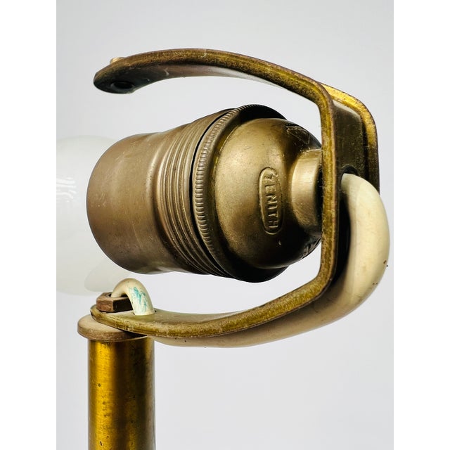 1960s Mid-Century Modern Art Deco Danish Zenith Gold Table Lamp in Aluminum, Brass and Bakelite, 1960 For Sale - Image 5 of 18