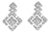 10K White Gold 3/5 Cttw Princess Diamond Geometric Drop Earrings For Sale