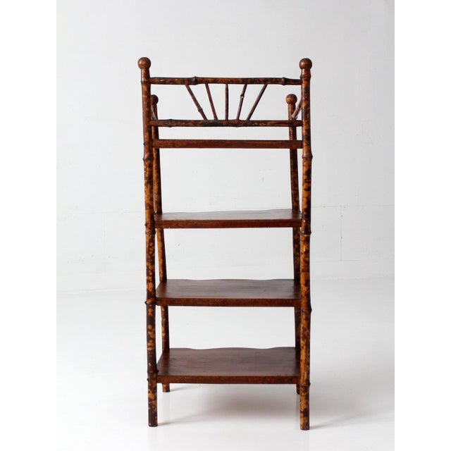 Brown Antique Bamboo Etagere Shelf For Sale - Image 8 of 16