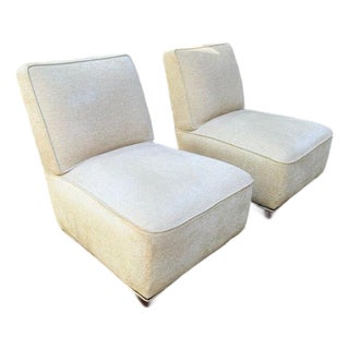 Slipper Chair Pair by Lee Industries For Sale