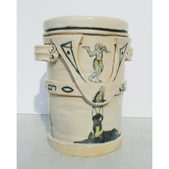 Ceramic Ice Bucket in Egypto-Hollywood Vintage 70s' For Sale - Image 4 of 11