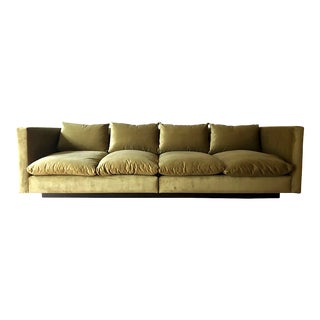 Levitt Modern Platform Sofa - Muted Chartreuse For Sale