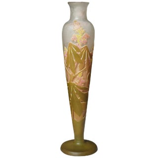 Emile Galle Tall Cameo Art Nouveau Vase 1904 For Sale