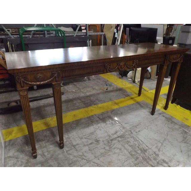 Stunning Monumental Maitland Smith Hand Carved Entry / Foyer / Console Table in excellent pre-owned condition. This...