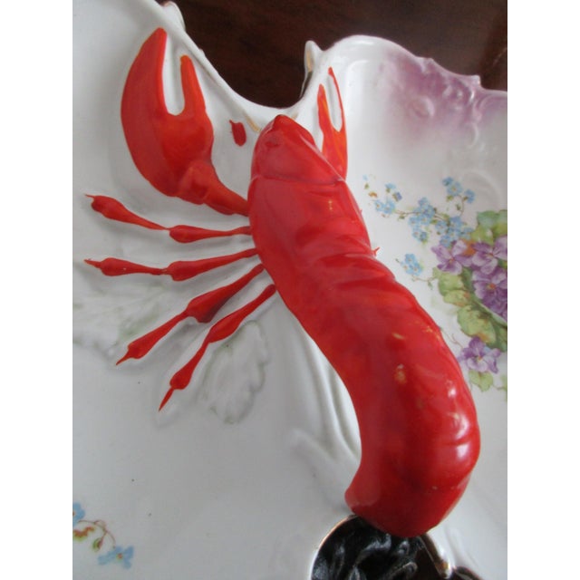 Antique Victorian German Porcelain Lobster Thermidor Double Serving
