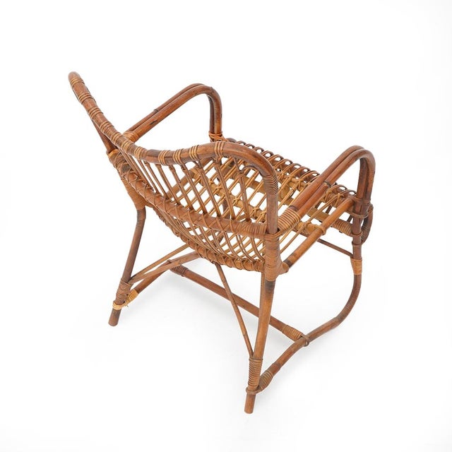 1950s Armchair in Rattan, 1950s For Sale - Image 5 of 14