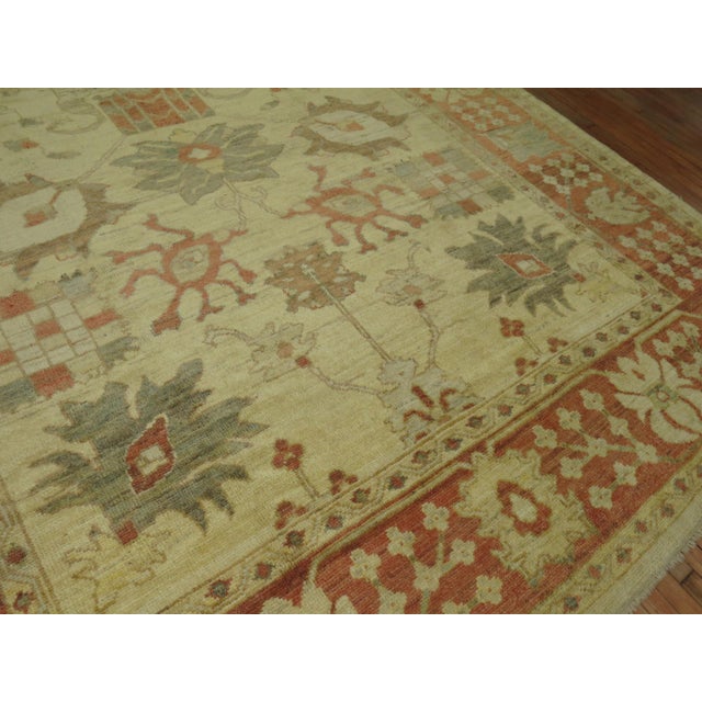 Vintage Zabihi Collection Inspired Turkish Oushak - 9'10" x 11'9" For Sale - Image 12 of 12