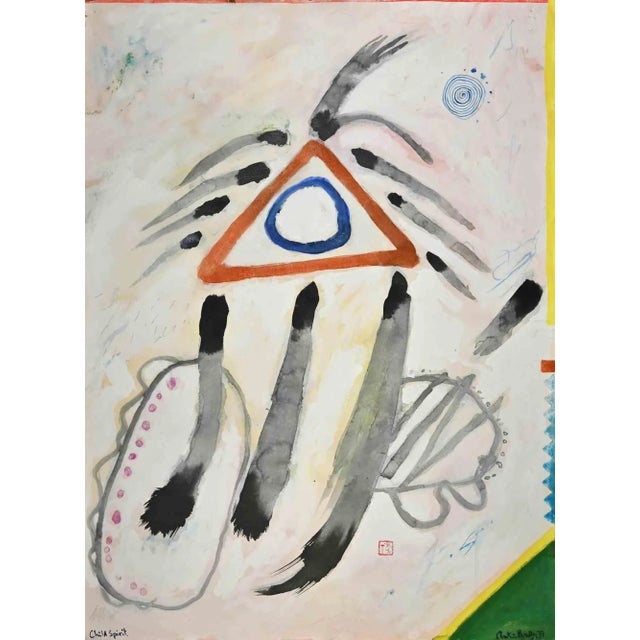 Modern Martin Bradley, Chila Spirit, Watercolor Drawing, 1977 For Sale - Image 3 of 3