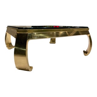 Ming Leg Brass Coffee Table From Mastercraft For Sale