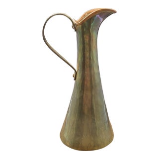 Antique Imperial Russian Hammered Brass Ewer Vase Pitcher 1880 1917 Tula Russia For Sale