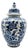 Hand Painted Oud Delft Blue White Lidded Ginger Jar Vase 14.5" Hand Painted Dutch Faience For Sale
