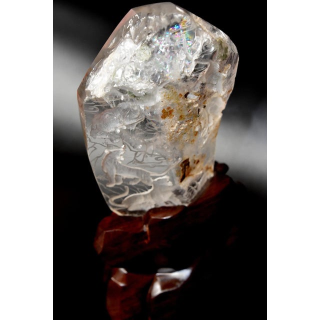 Rock Crystal Tiger Kingdom Sculpture Hand Carved For Sale - Image 9 of 13